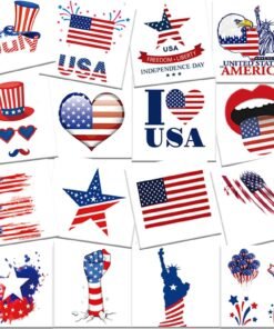 500PCS USA Patriotic Tattoo Stickers - Waterproof & Temporary
