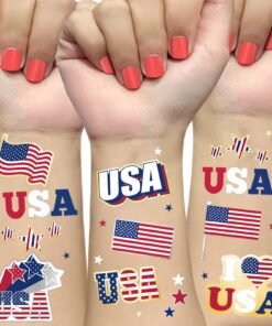 500PCS Stars & Stripes Tattoo Stickers - Patriotic Set