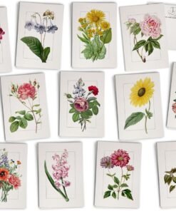 100PCS Vintage Floral Postcards - Antique Flower Postcards